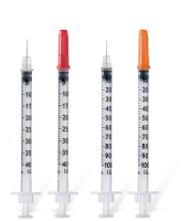 Шприц инсулиновый трехкомпонентный Омникан U100 - 1,0 мл -100 I.U/2,0 I.U., с интегрированной иглой 30G 0,3x12мм (НДС 10%) - 100 шт/уп